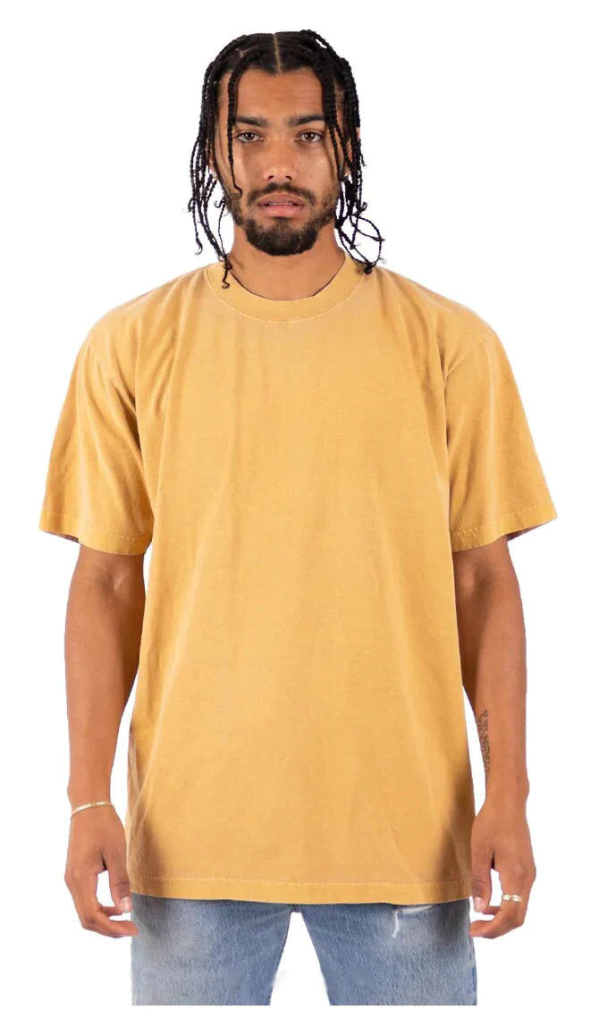 Shaka Wear Embroidered Logo Garment Dye Cream Heavyweight T-Shirt